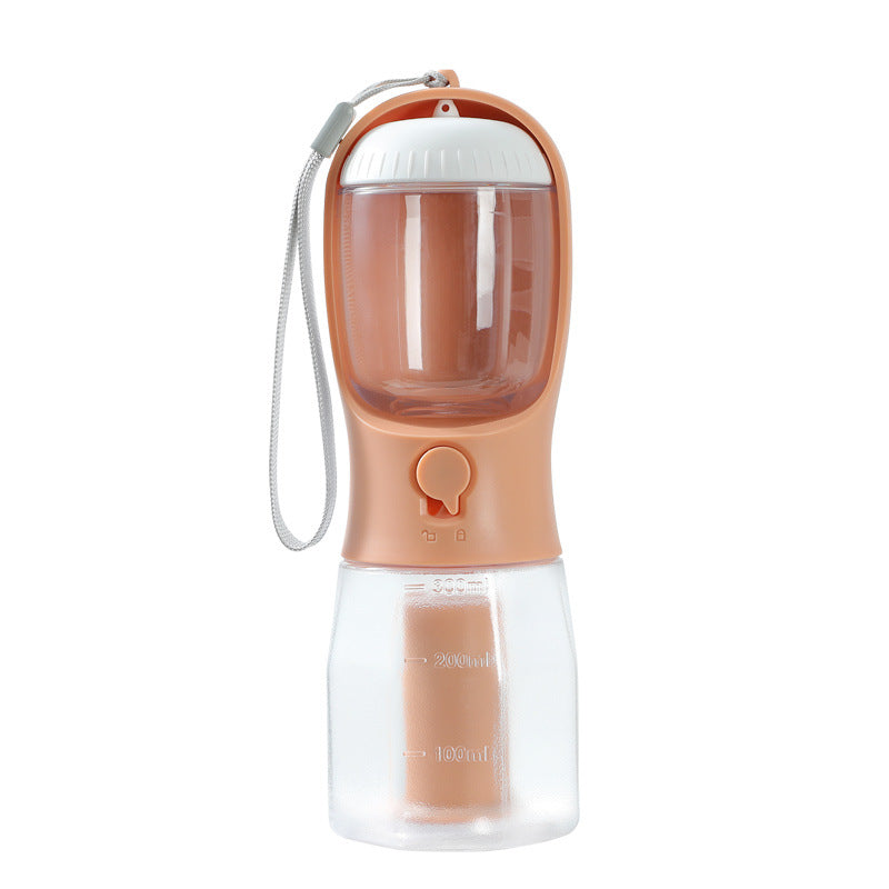 Dog Water Cup Drinking Food Garbage Bag Three-in-one Portable Small Multi-functional Pet Cups Pets Supplies - One Red Hill